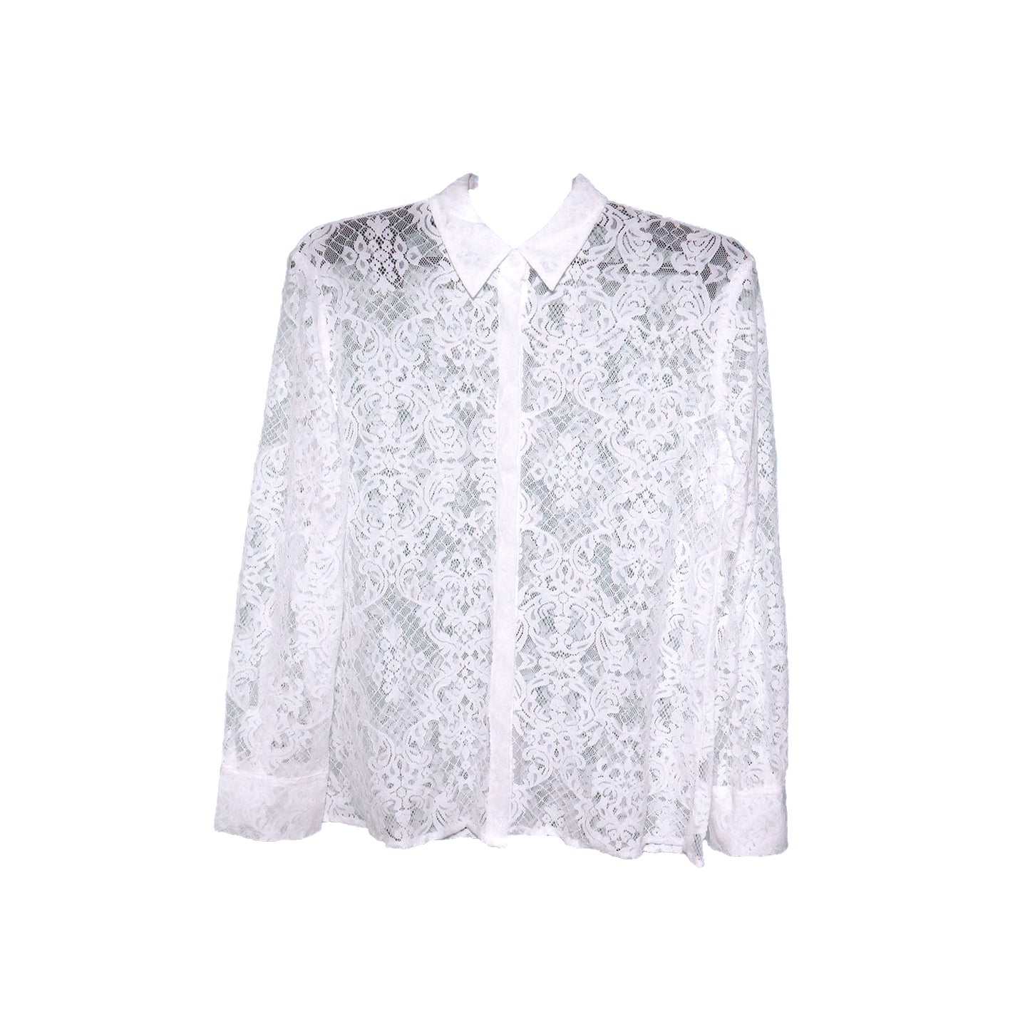 LACE BUTTON UP